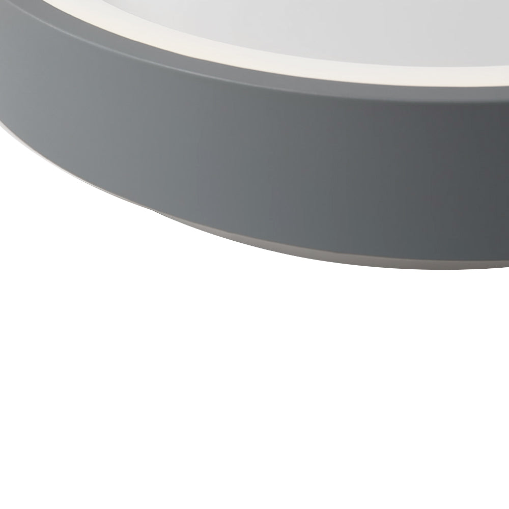 LuminoFlat | LED-Deckenleuchte – Moderne Runde Flache Lampe aus Grauem Metall