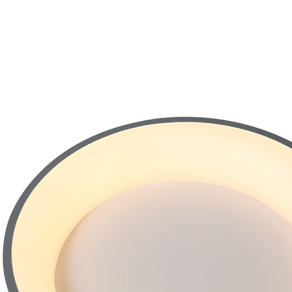 LuminoFlat | LED-Deckenleuchte – Moderne Runde Flache Lampe aus Grauem Metall