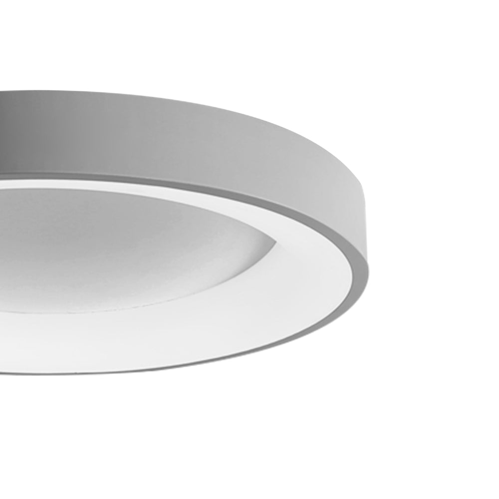 LuminoFlat | LED-Deckenleuchte – Moderne Runde Flache Lampe aus Grauem Metall