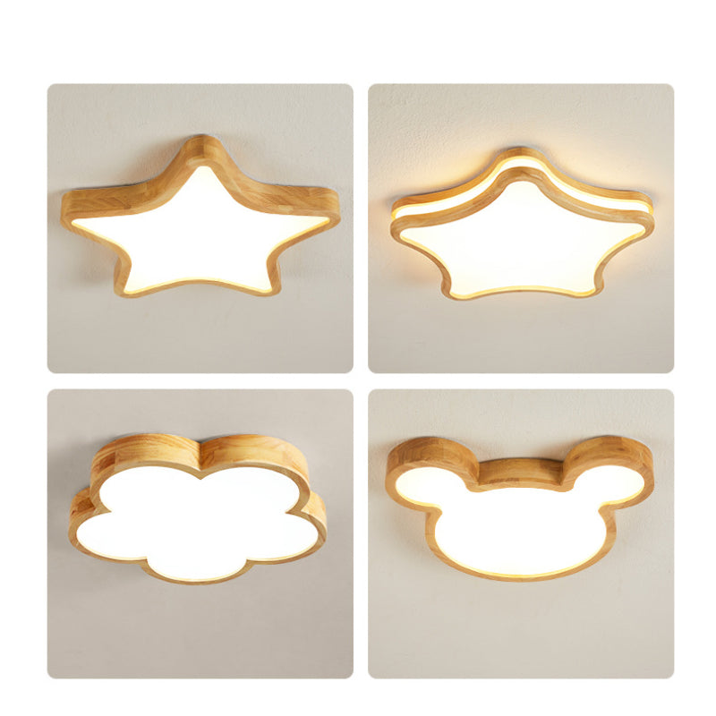 LumoNature | Modern Kreativ LED Deckenleuchte Holz Wohn/Schlaf/Kinderzimmer Ceiling lights