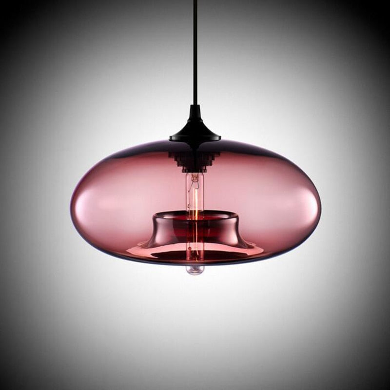Moderne LED-Pendelleuchte aus Glas – Farbvielfalt für Ess- und Wohnzimmer