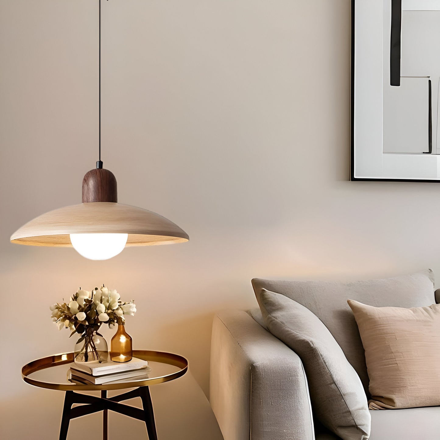 Nimara | Pendelleuchte – Wabi-Sabi Stil mit Holz und Warmem Licht für Esszimmer 8