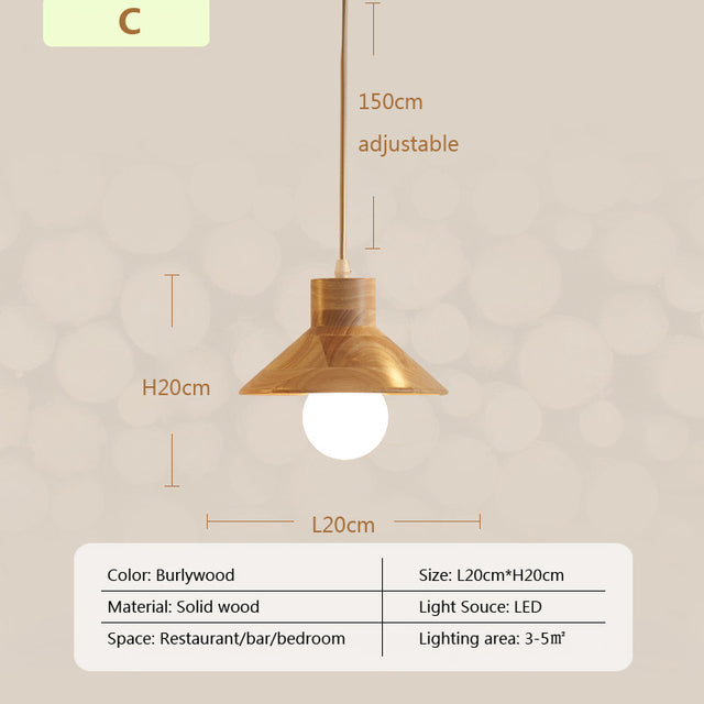 HolzLumen | Moderne Deckenleuchte - Holz-Pendelleuchte