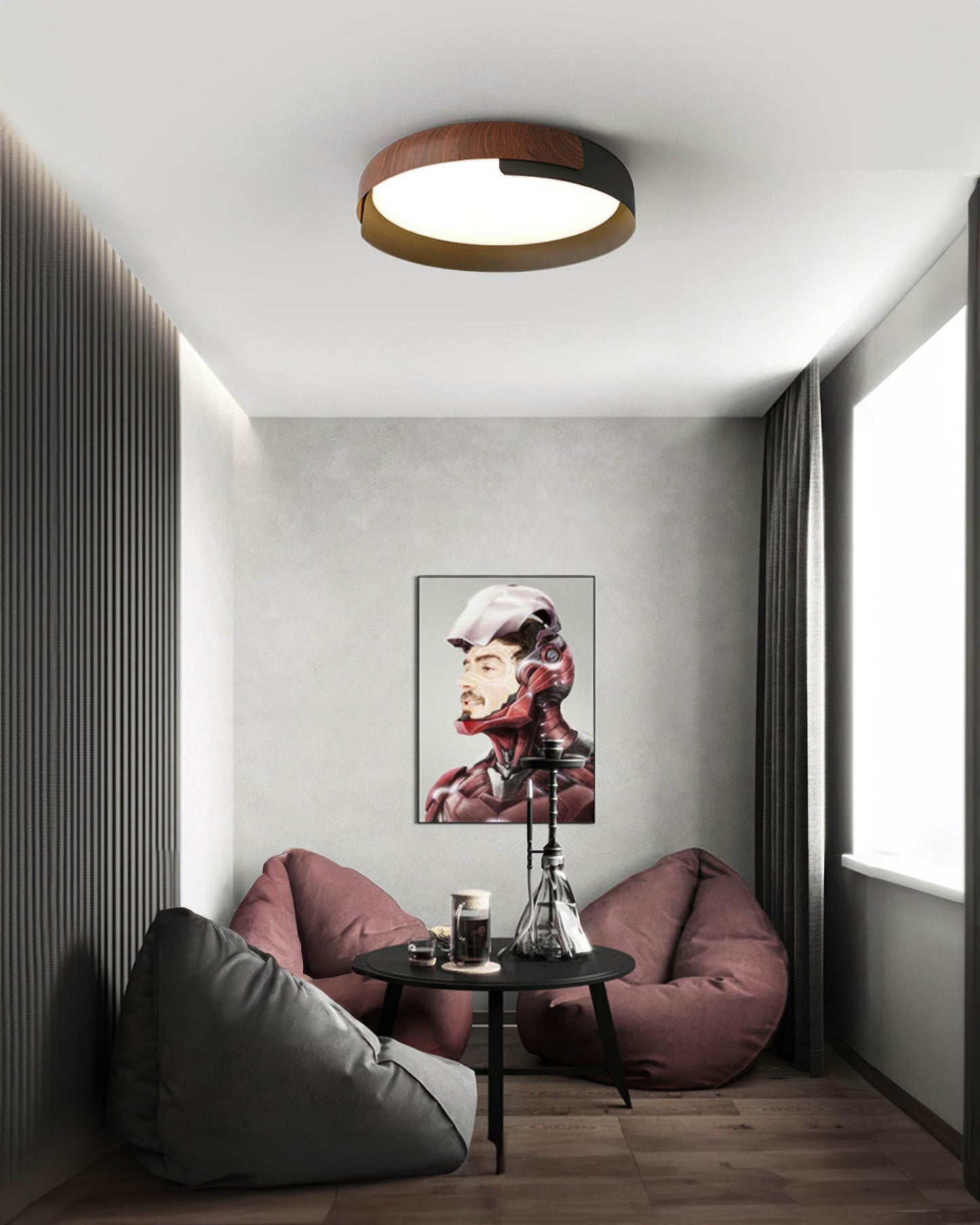 NaturalFlow | Nordische LED-Deckenleuchte mit Holzeffekt