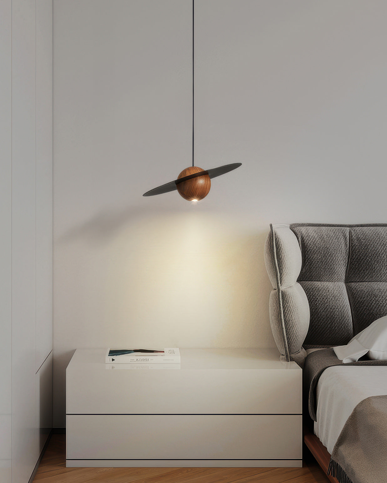 AstroLuxe | Walnut UFO Pendelleuchte