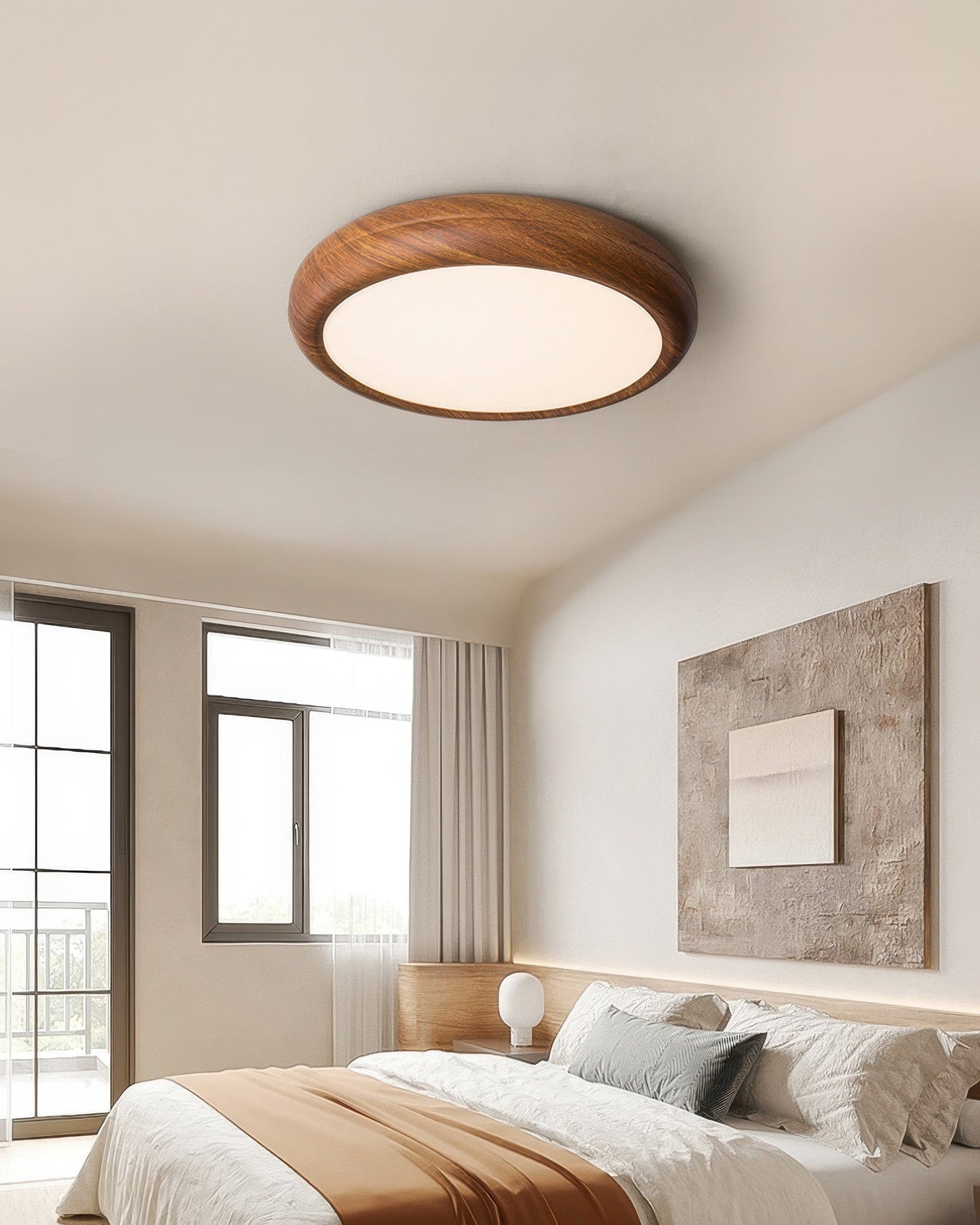 HolzLux | Elegante Walnuss Design Moderne Deckenleuchte