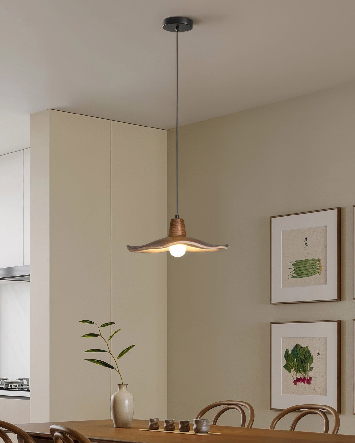 LumenHolz | Charmante vintage-inspirierte Holzpendelleuchte Shade