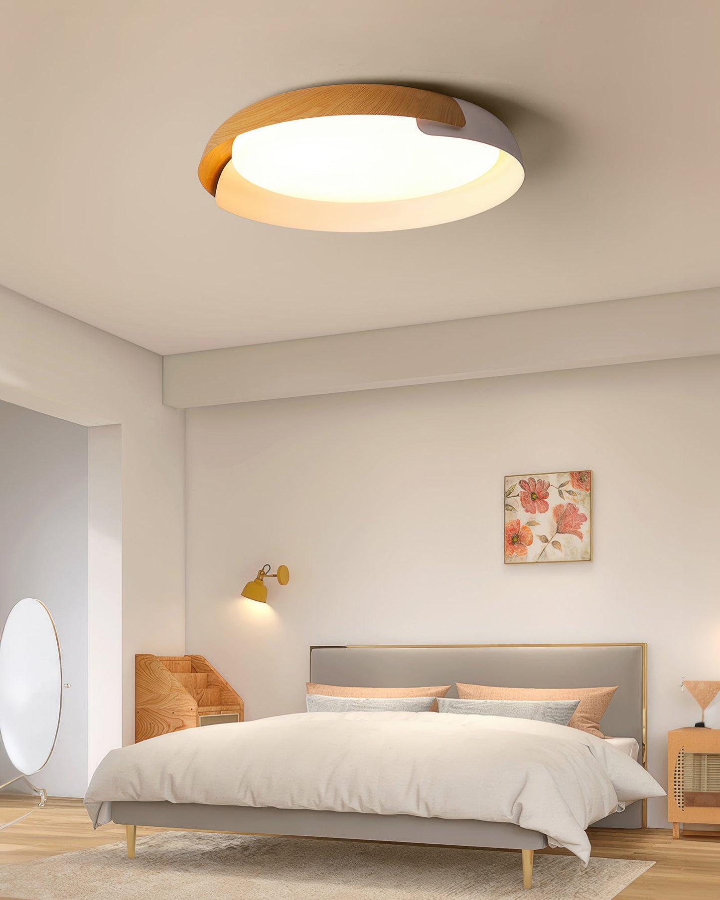 NaturalFlow | Nordische LED-Deckenleuchte mit Holzeffekt