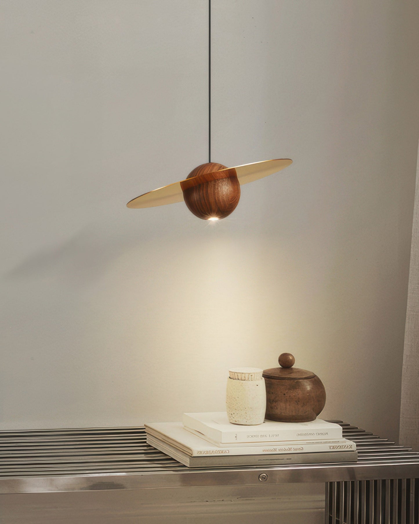 AstroLuxe | Walnut UFO Pendelleuchte