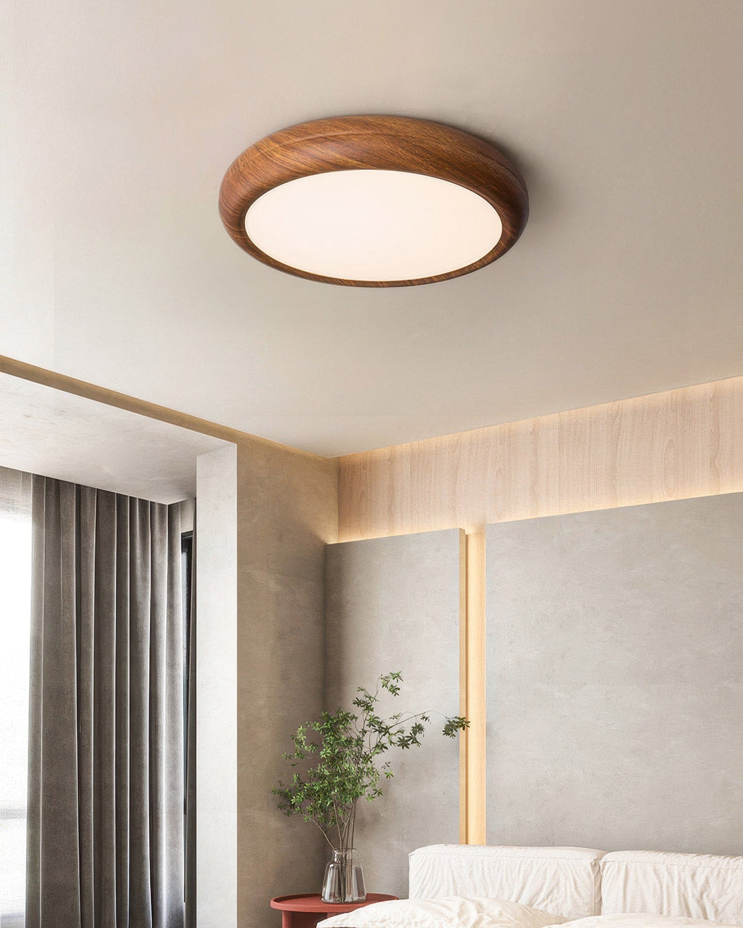 HolzLux | Elegante Walnuss Design Moderne Deckenleuchte