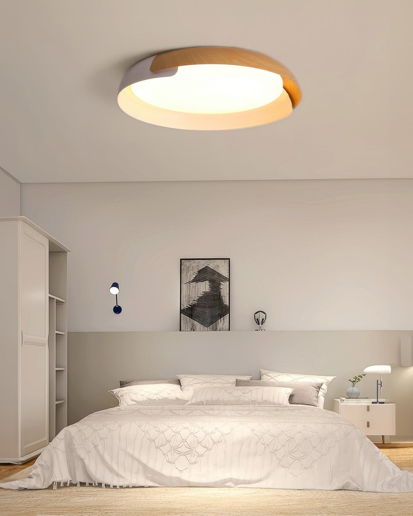 NaturalFlow | Nordische LED-Deckenleuchte mit Holzeffekt