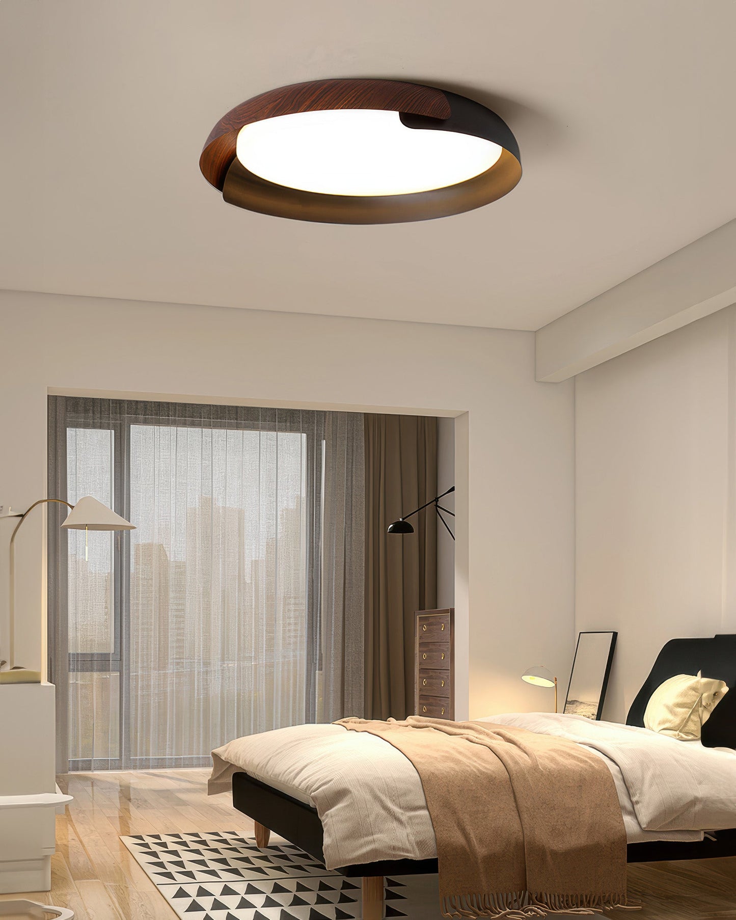 NaturalFlow | Nordische LED-Deckenleuchte mit Holzeffekt