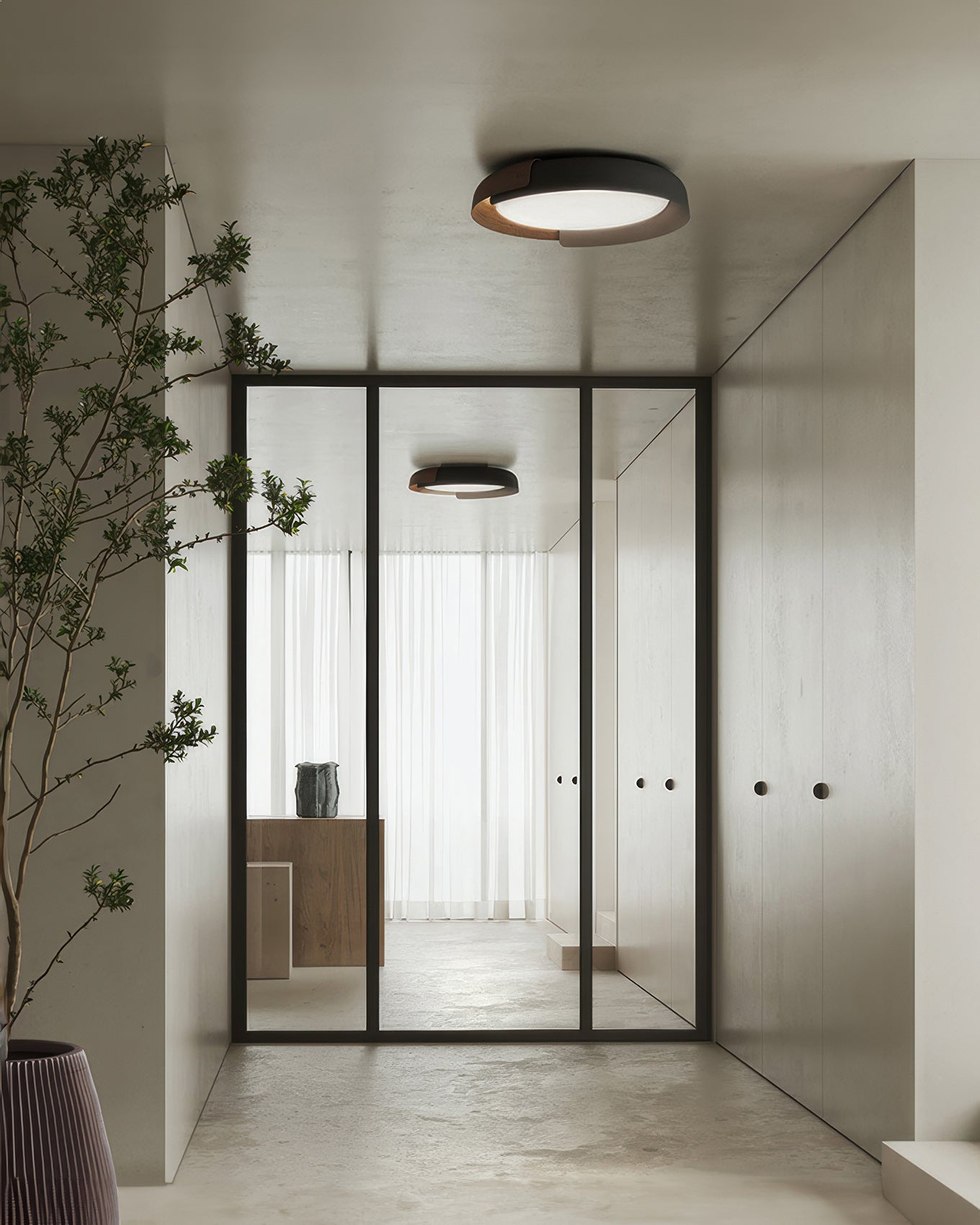 NaturalFlow | Nordische LED-Deckenleuchte mit Holzeffekt