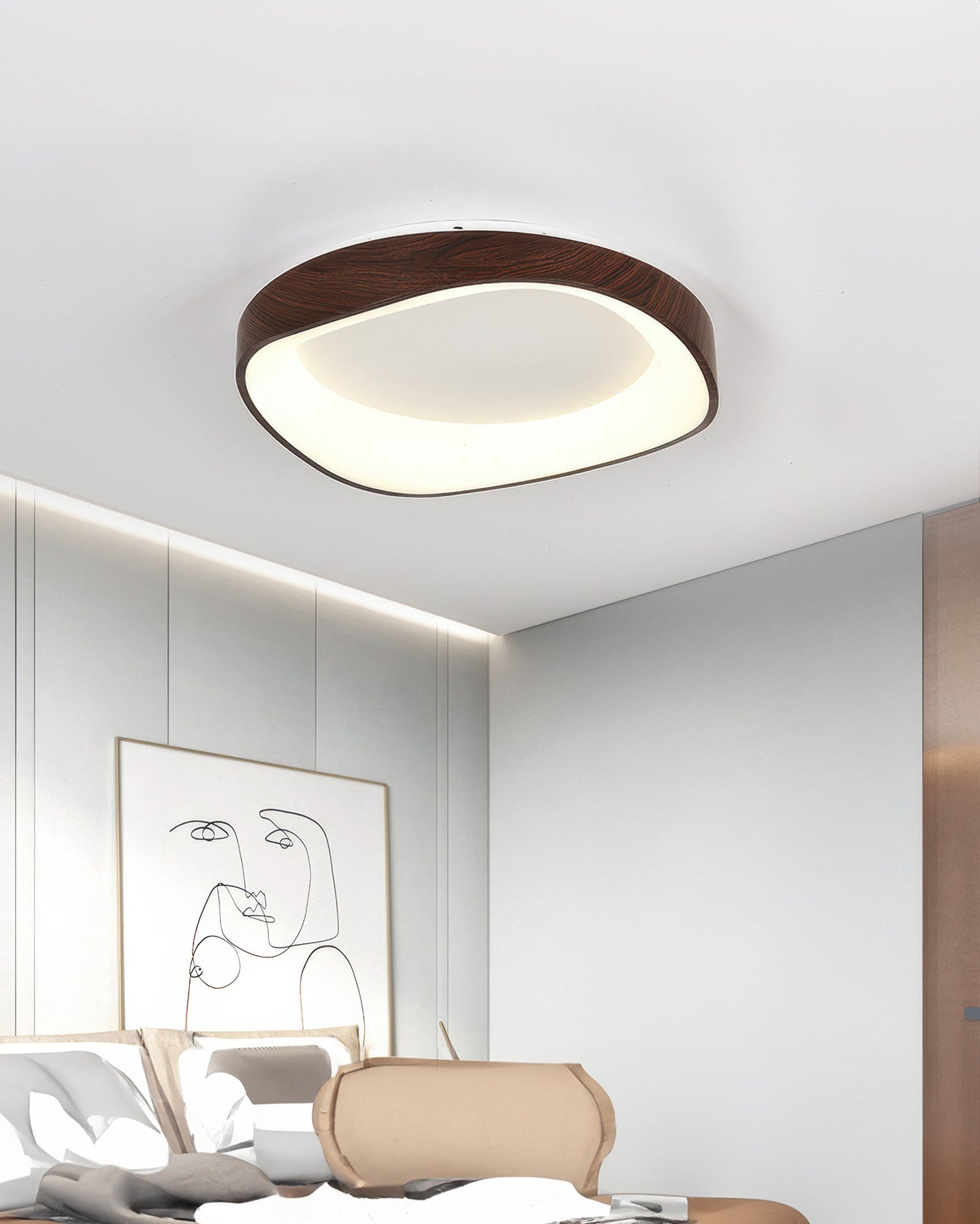 NordLuma | Skandinavische Eleganz Holzmaserung Deckenleuchte