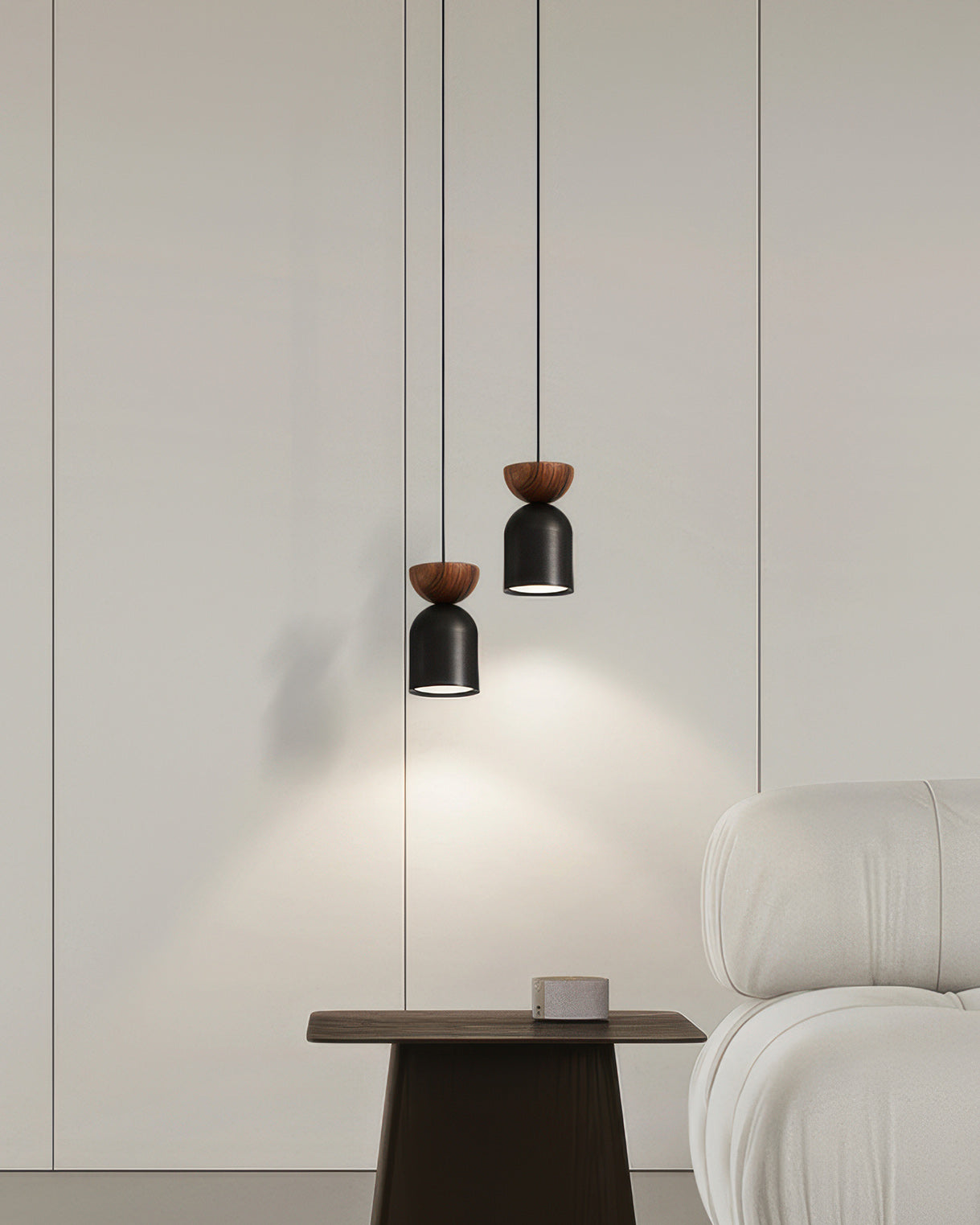 AstroLuxe | Walnut UFO Pendelleuchte