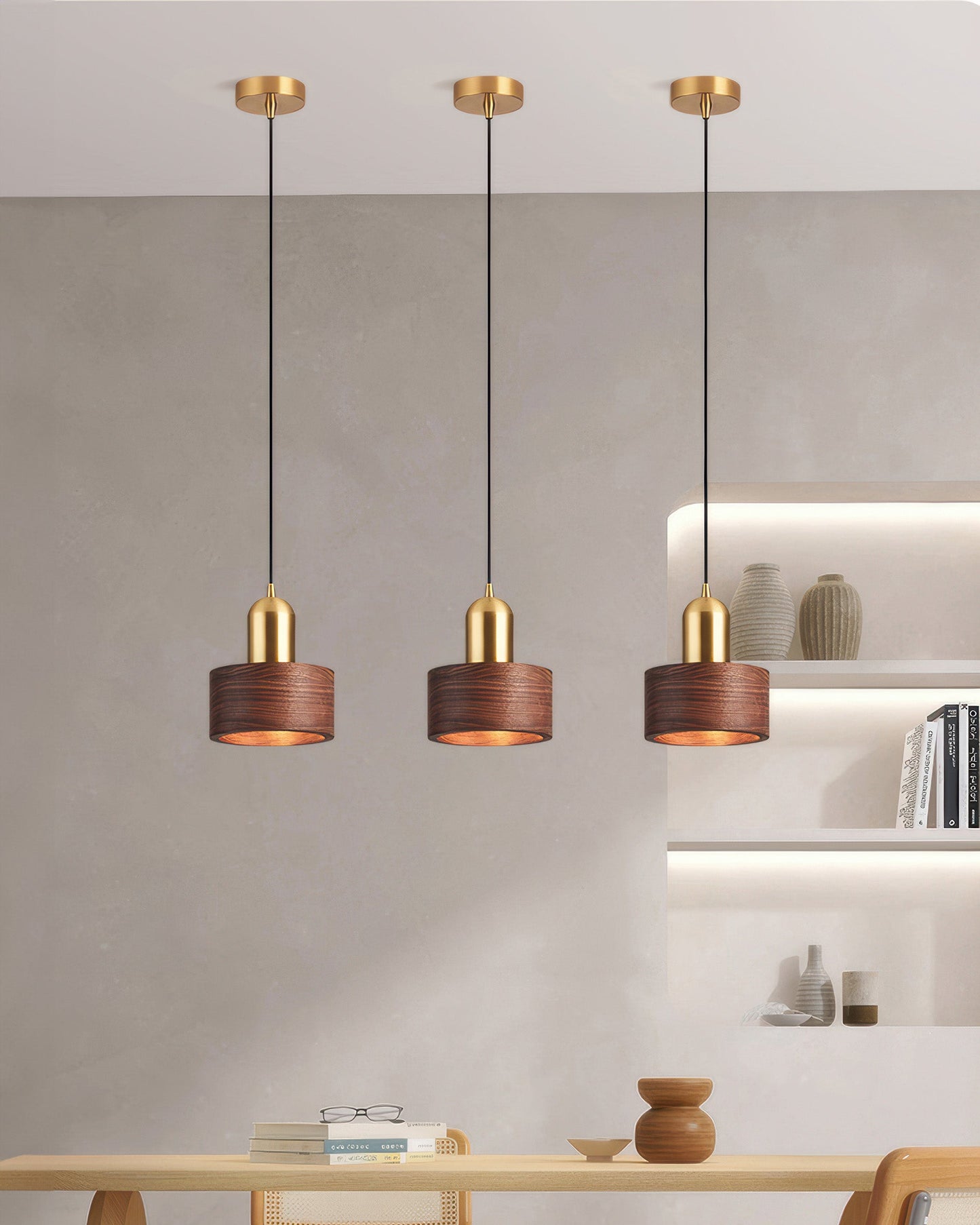 ZenLoom | Stilvolle japanisch inspirierte Zylind pendant Lampe