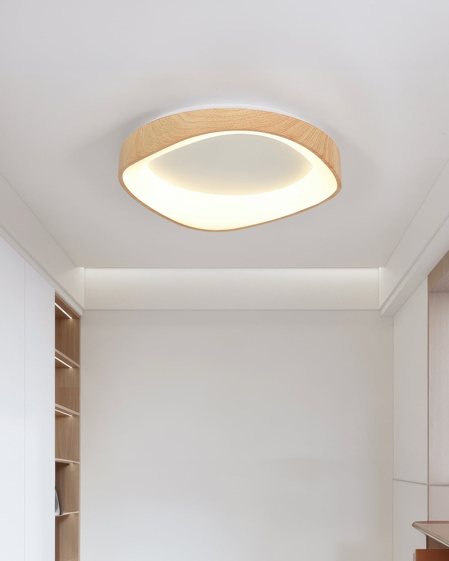 NordLuma | Skandinavische Eleganz Holzmaserung Deckenleuchte
