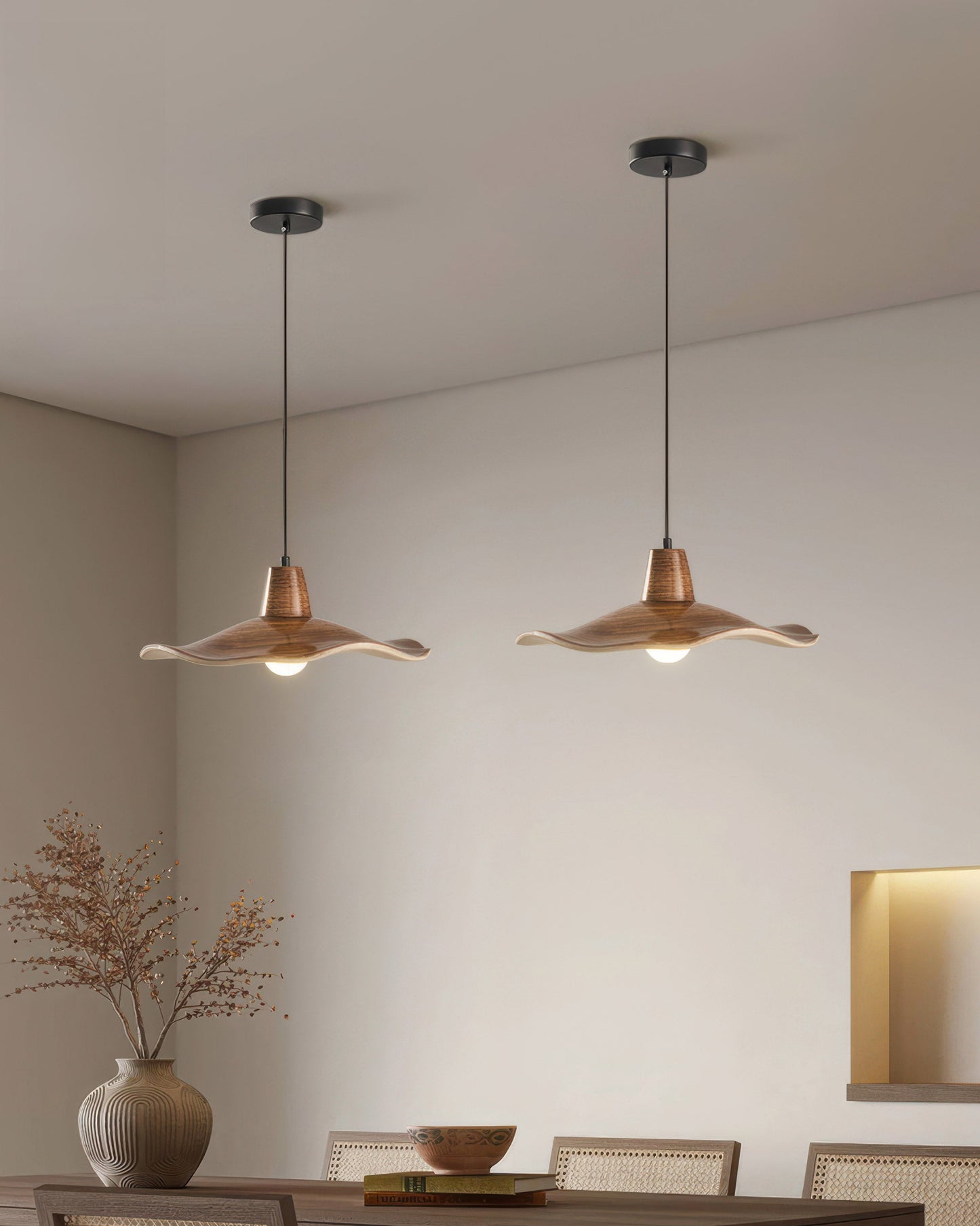LumenHolz | Charmante vintage-inspirierte Holzpendelleuchte Shade
