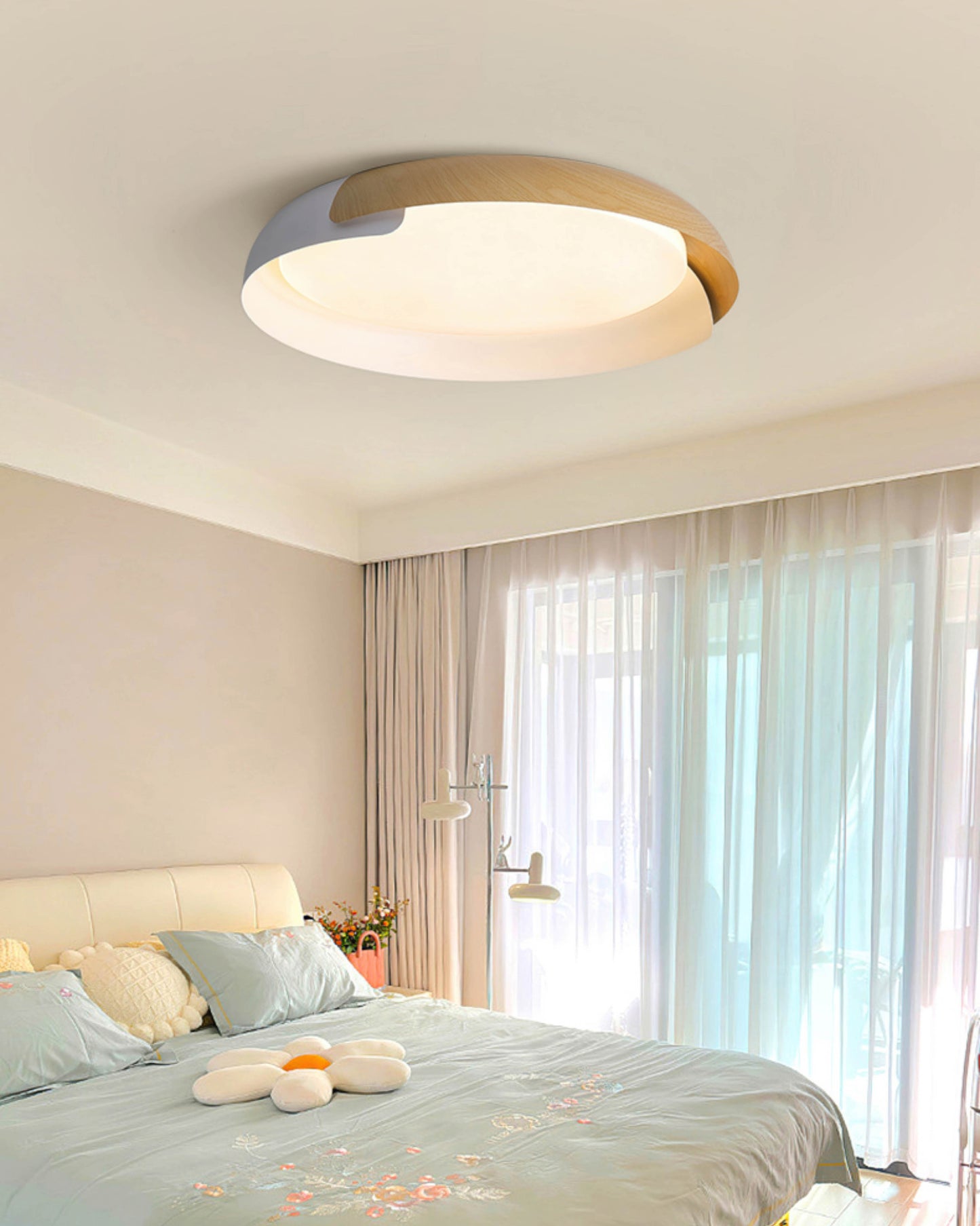 NaturalFlow | Nordische LED-Deckenleuchte mit Holzeffekt