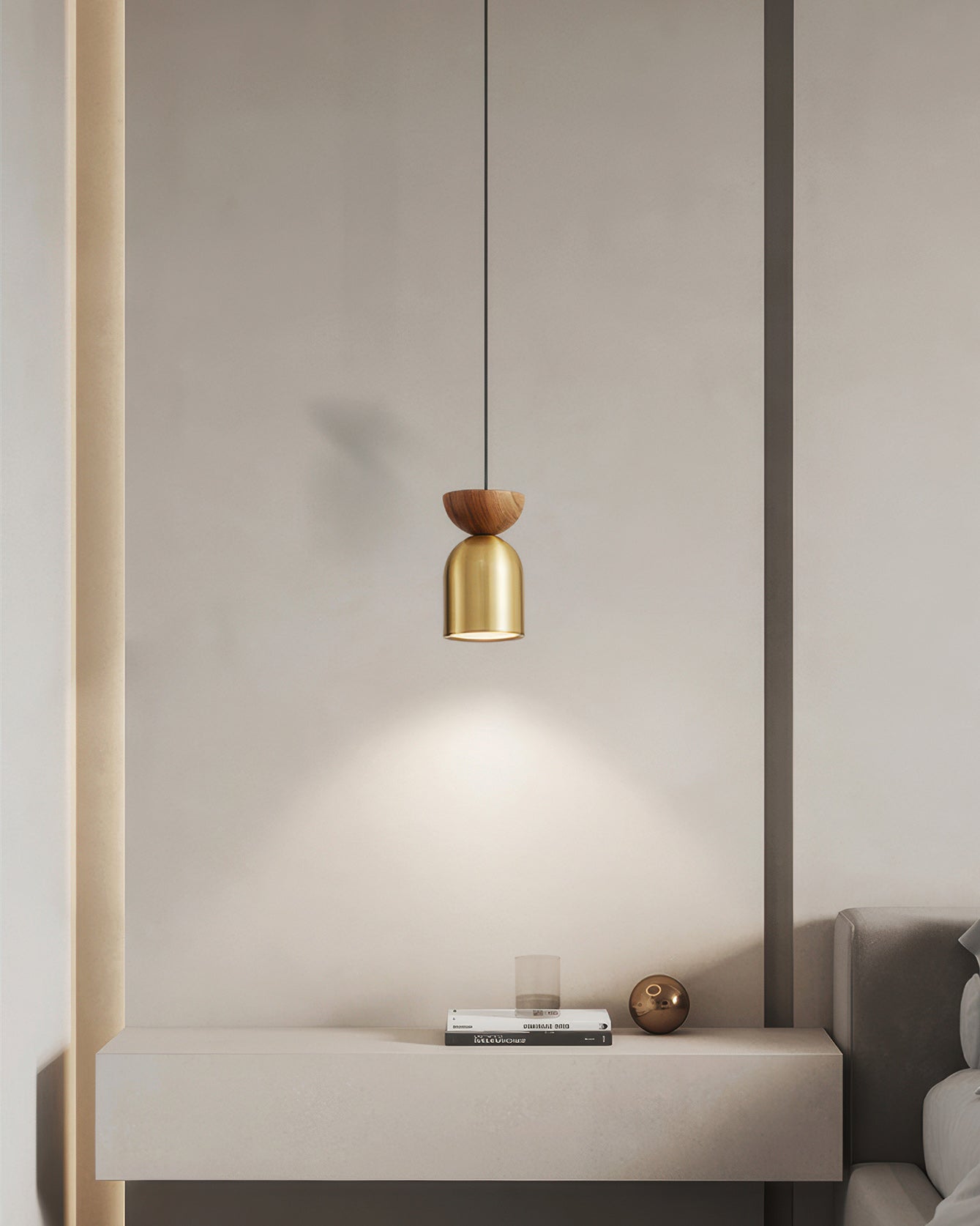 AstroLuxe | Walnut UFO Pendelleuchte