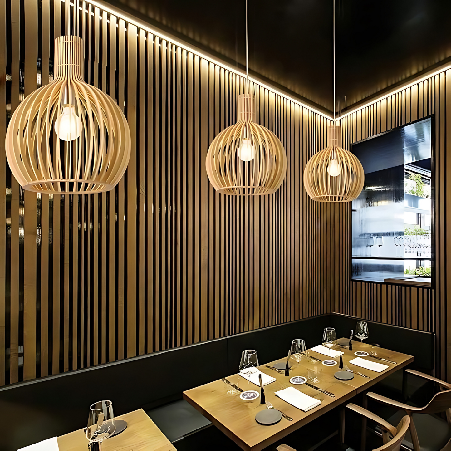 HimmlischeLeuchte | Deckenlampe – Elegante LED-Hängeleuchte in Natürlicher Holzfarbe, Weiches Warmes Licht, Modernes Design für Wohnzimmer, Esszimmer & Schlafzimmer