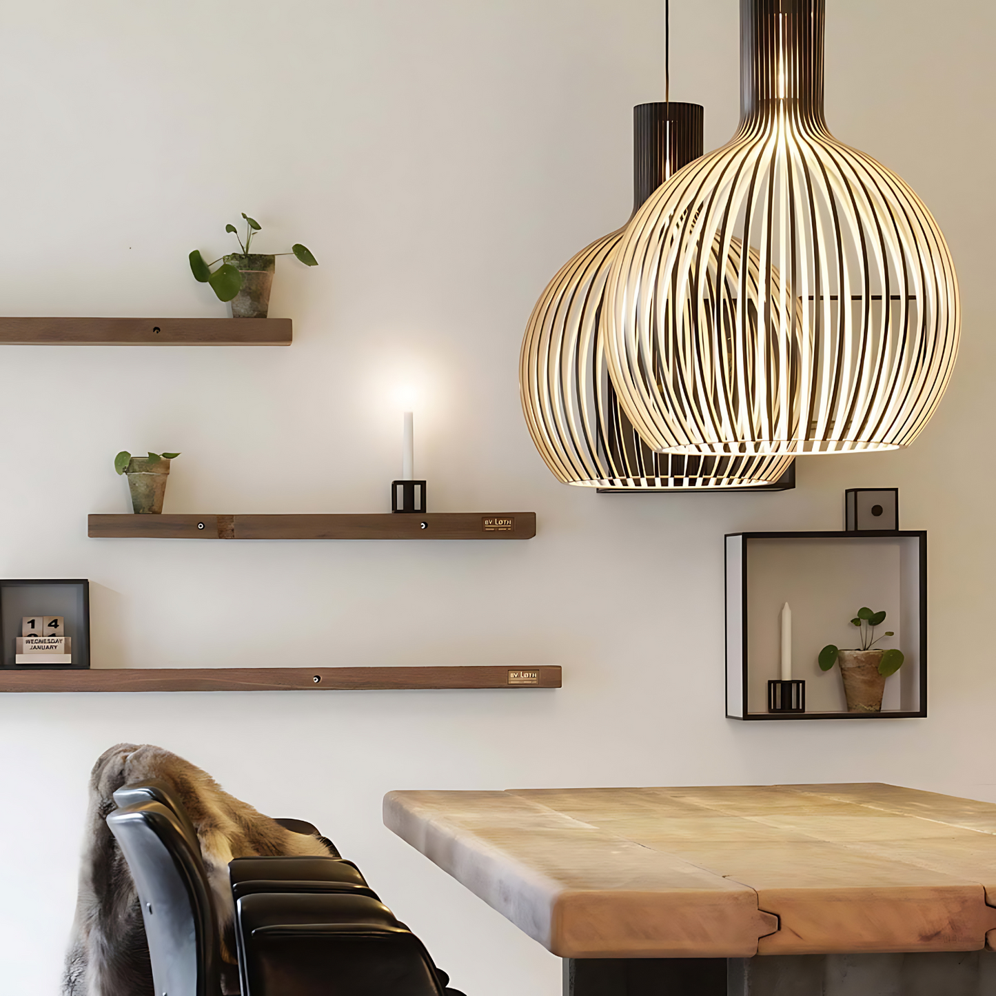HimmlischeLeuchte | Deckenlampe – Elegante LED-Hängeleuchte in Natürlicher Holzfarbe, Weiches Warmes Licht, Modernes Design für Wohnzimmer, Esszimmer & Schlafzimmer