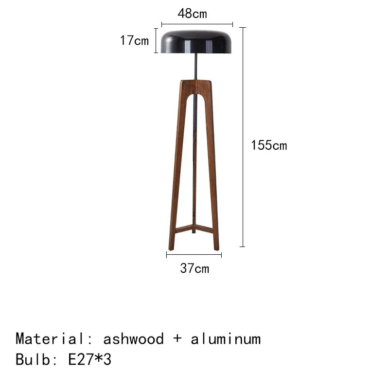 Orino – Klassische Stehlampe im Holz-Bambus-Design mit edlem Walnuss-Finish