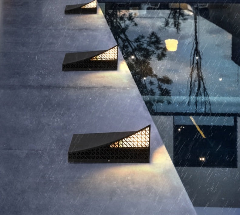 Solar Außenlampe IP65 - Halbpyramide LED Aussenleuchte aus Edelstahl für Garten-4