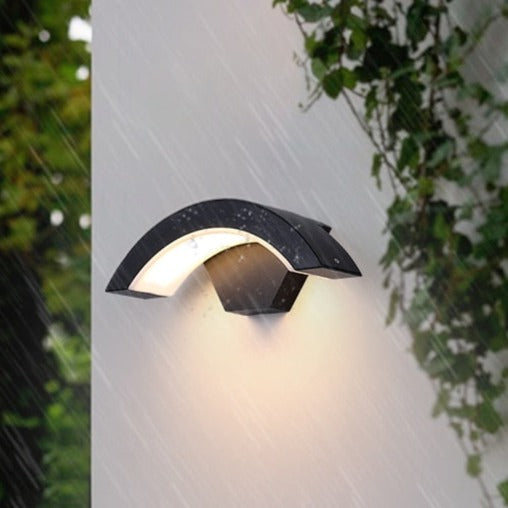 Moderne LED Wandleuchte Schwarz mit Bewegungssensor für Garten – Aluminium, Wetterfest-3