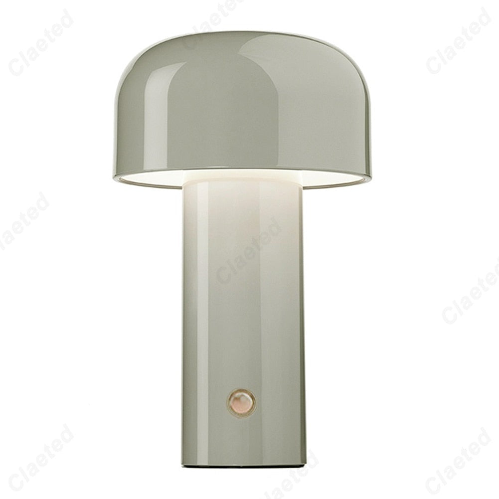 RetroGlow | Retro-Design, Pilzform, LED-Tischlampe kabellos mit Touch & USB