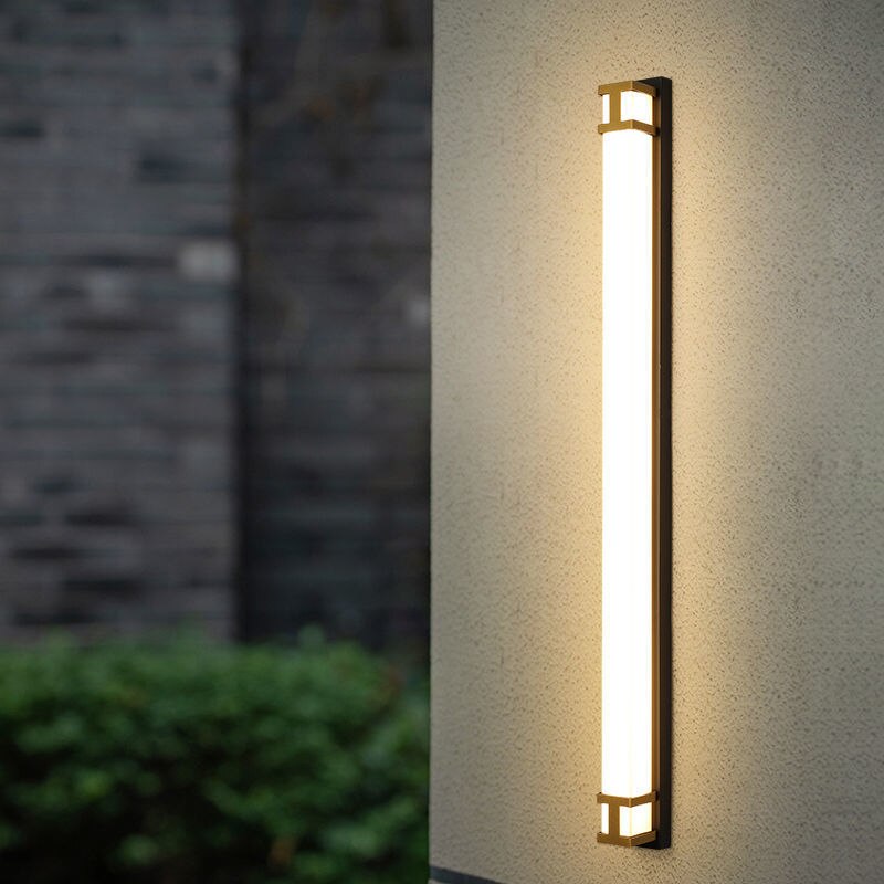 Moderne LED Außenwandleuchte in Gold – Wetterfest, Energieeffizient, Minimalistisch-4