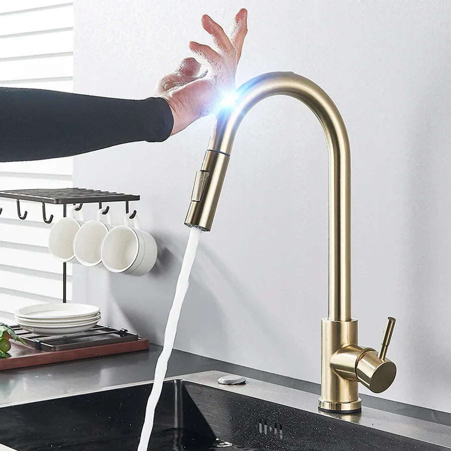 Vellara | Küchenarmatur – Touch-Sensor mit Ausziehfunktion und gebürstetem Nickel 1