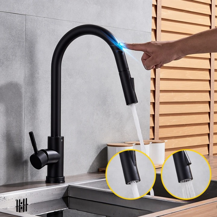 Vellara | Küchenarmatur – Touch-Sensor mit Ausziehfunktion und gebürstetem Nickel 3