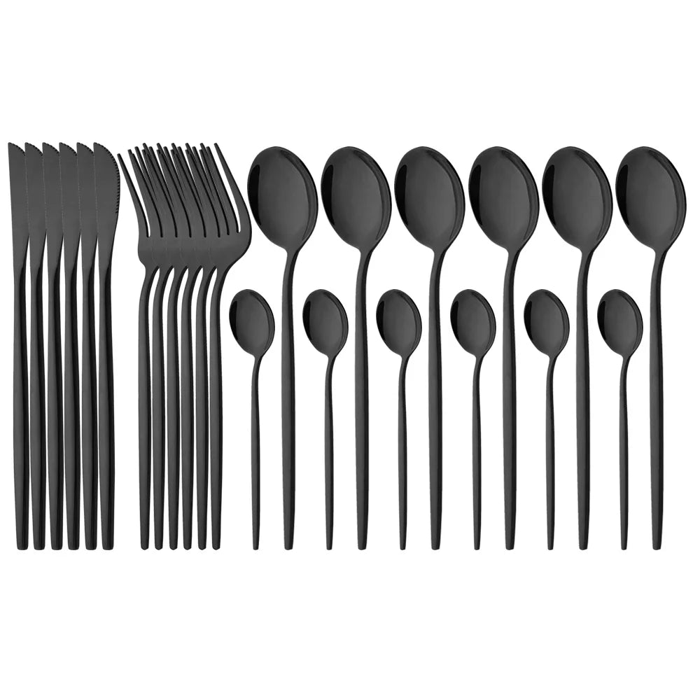 Vittoria | Besteckset Schwarz – Elegantes Edelstahl für jeden Anlass 18