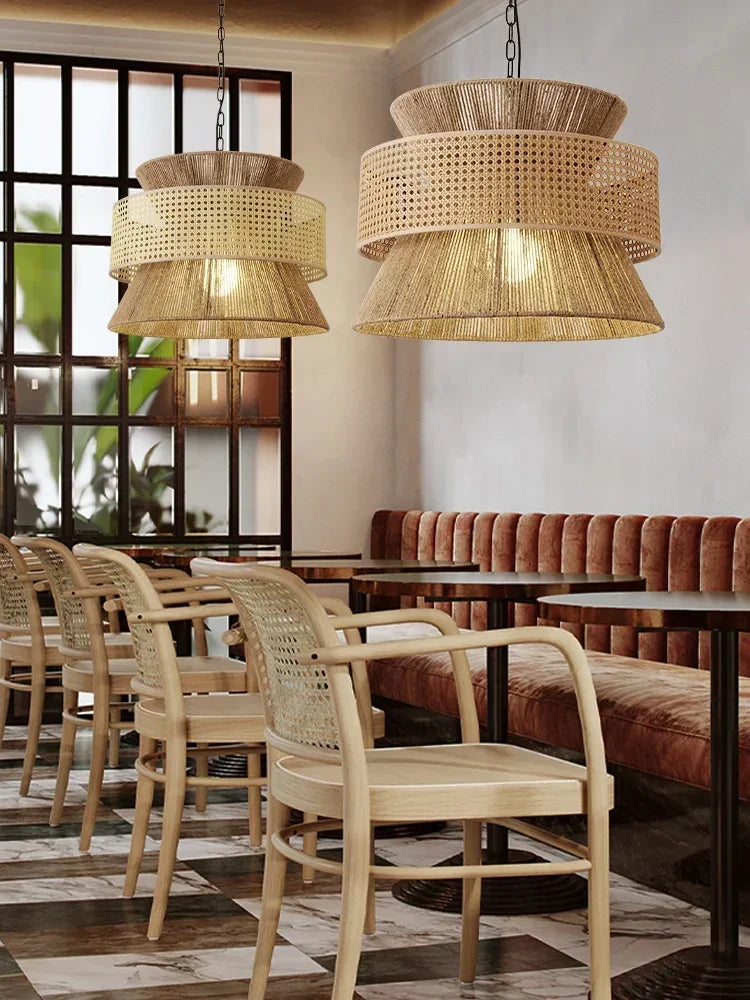 Wabi | Pendelleuchte – Rattan Hängelampe für Esszimmer und Wohnräume 5