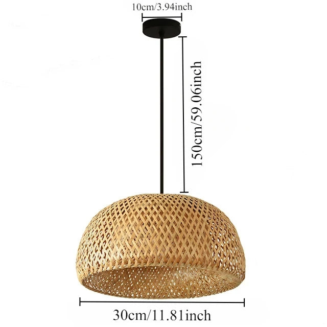 Rattano | Pendelleuchte aus handgewebtem Bambus & Rattan