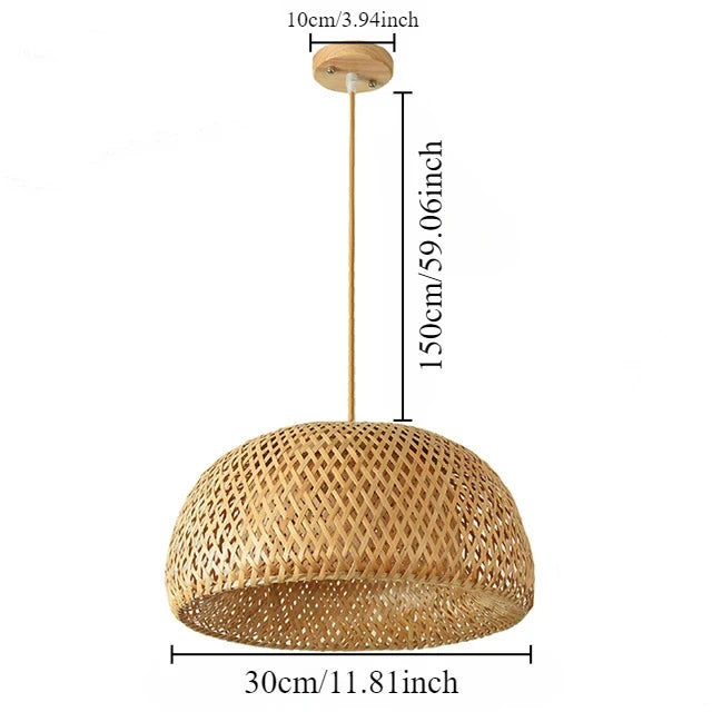 Rattano | Pendelleuchte aus handgewebtem Bambus & Rattan
