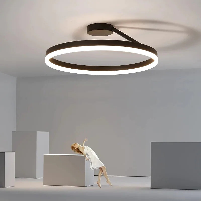RottoLicht | Moderne LED-Deckenleuchte Ring Schwarz/Weiß – Eleganz und Funktion für Wohnzimmer & Flur