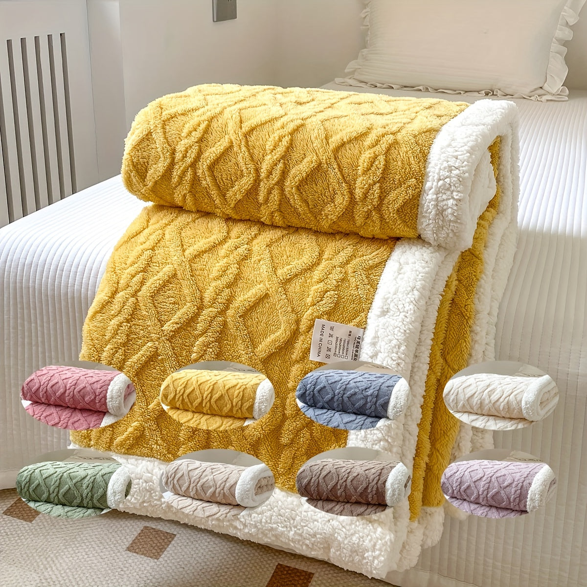 Wendbare Fleece-Decke - Dickere Sofadecke für Herbst und Winter, Geeignet für Alle Jahreszeiten