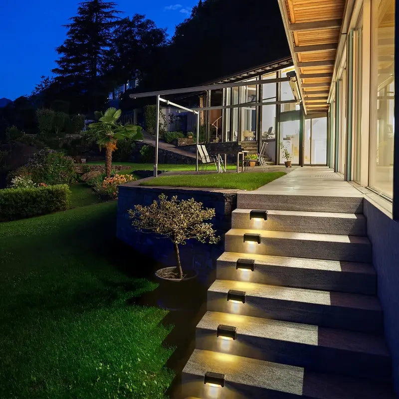 StufenLux | Elegante solarbetriebene Treppenbeleuchtung mit modernem Design