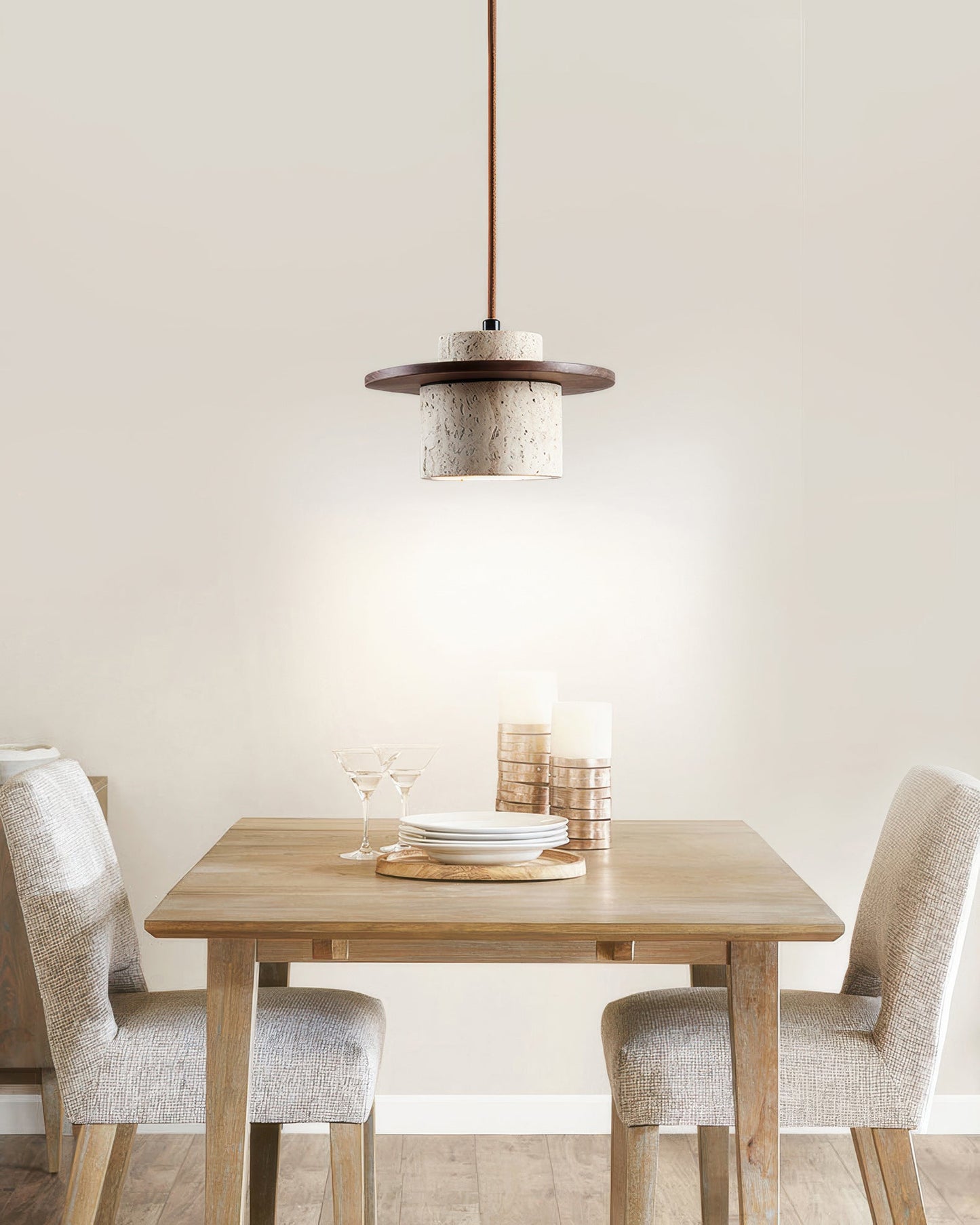 LumaStone | Die minimalistische Pendelleuchte aus Naturstein und Holz