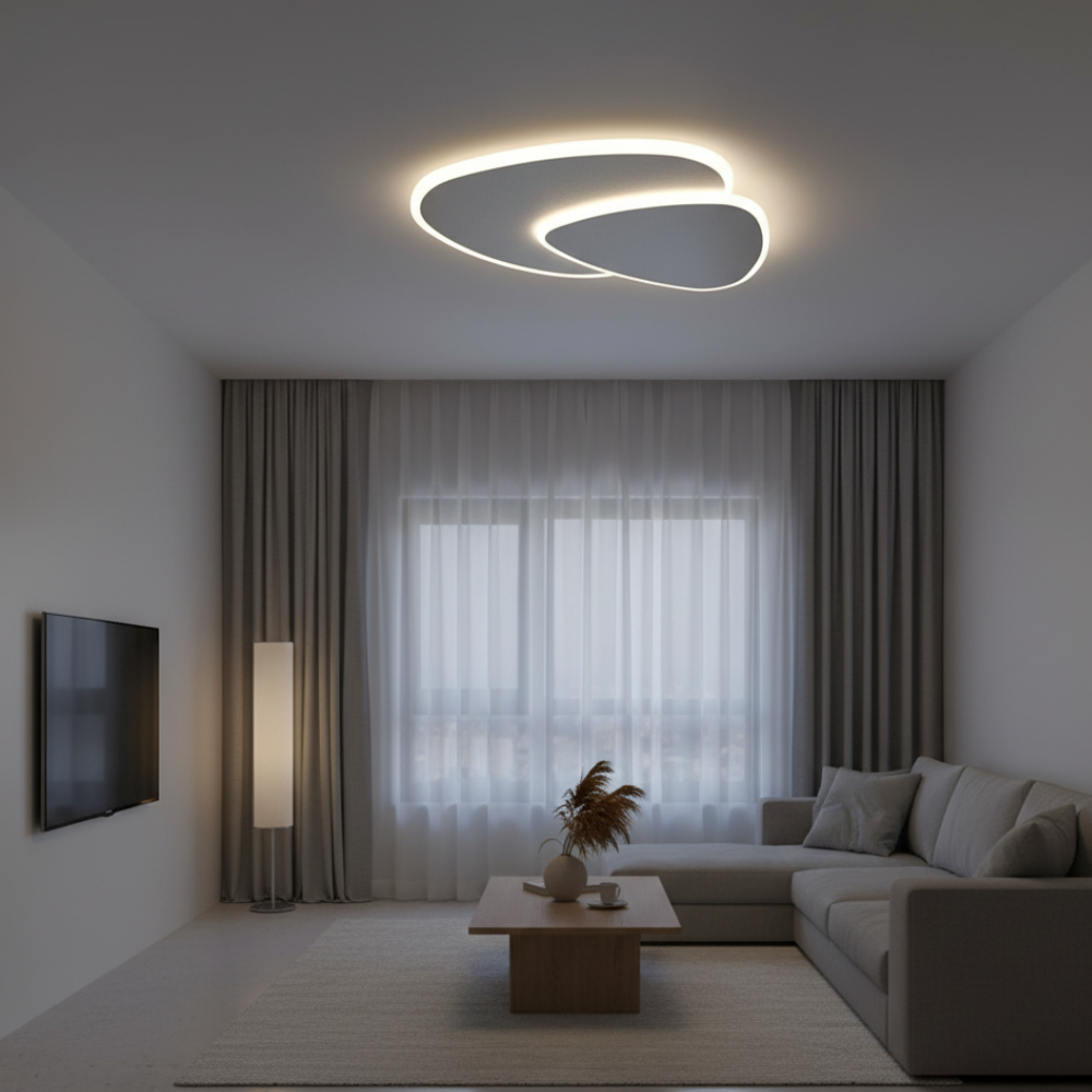 Luminora | Moderne LED-Deckenlampe – Dimmbar mit 3 Lichtfarben, Fernbedienung