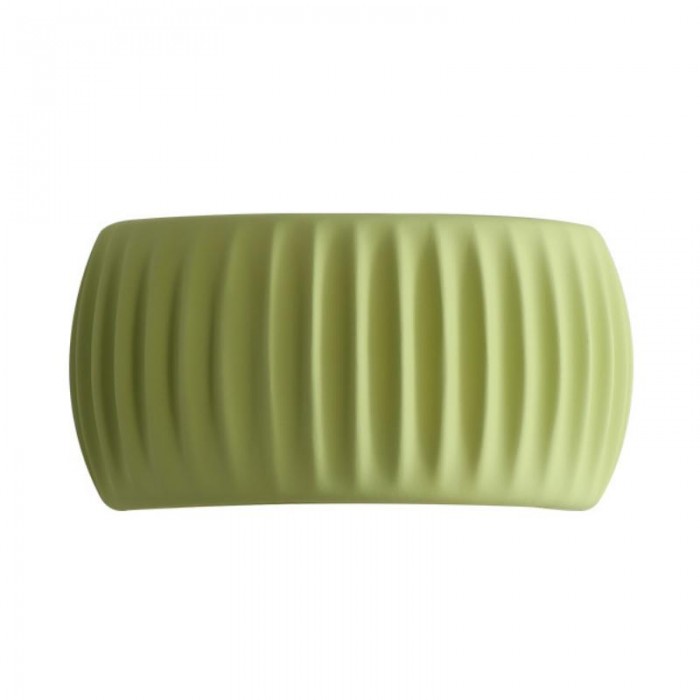 RippleGlow | Art Deco Wandleuchte – Moderne Gerippte Harz-Lampe in Grün, Orange & Weiß