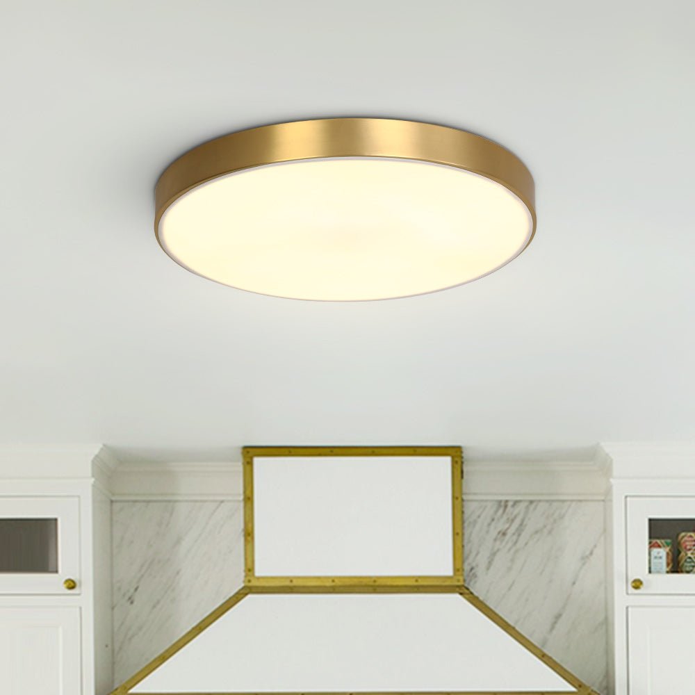 BrassAura | LED-Deckenleuchte – Ultra-dünn, rundes Messingfinish