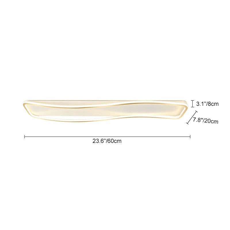 WaveRect | LED-Deckenleuchte – Rechteckige Wellenform, Warmweiß 3000K, modernes Design, UL/CE