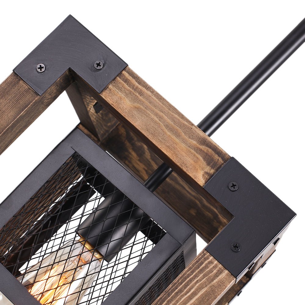 Rustika | Industrielle Holz-Pendelleuchte