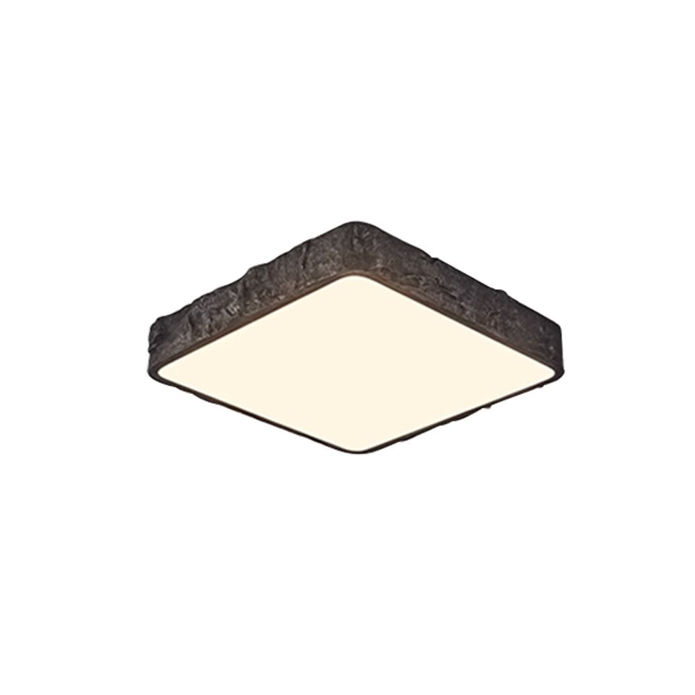 NordFelsen | LED-Deckenleuchte – Quadratisch im Stein-Fels-Design, Wabi-Sabi Stil