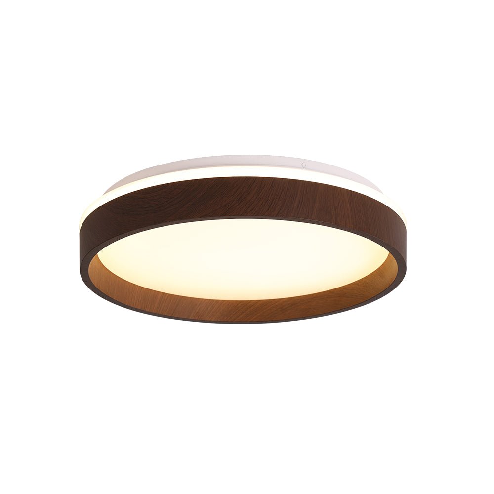 WoodLine | Runde LED-Deckenleuchte in Walnussoptik – Minimalistisches Design
