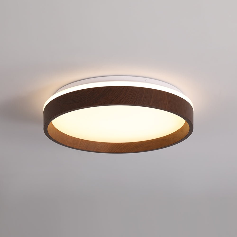 WoodLine | Runde LED-Deckenleuchte in Walnussoptik – Minimalistisches Design