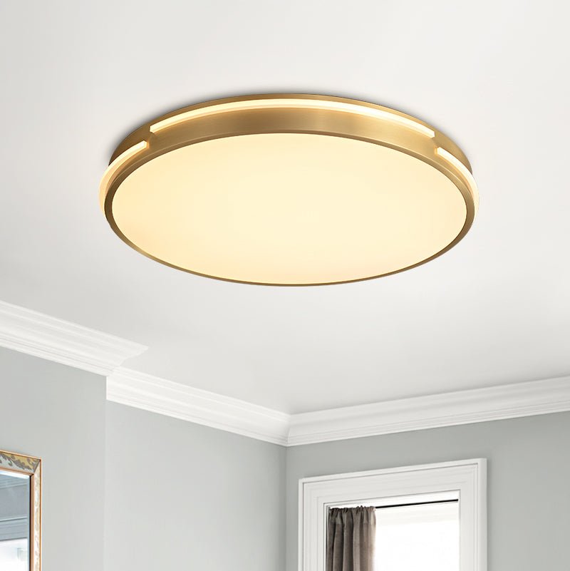 GoldAura | LED-Deckenleuchte – Rundes Design mit Goldfinish & Kupferring, 24W, 3000K–6000K, UL/CE